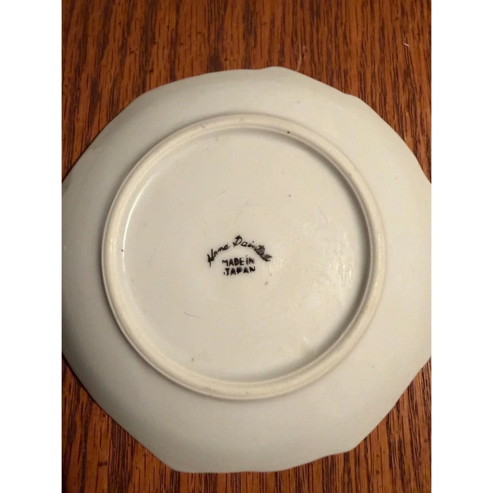 Set of 2 Hand Painted Japan Floral Trinket Dishes – Scalloped Jewelry Trays‎